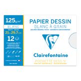 Papier Dessin Blanc à Grain 125 g/m² Pochette