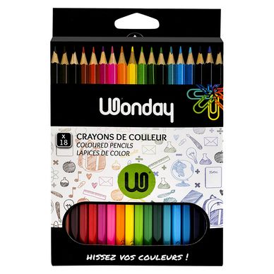 Crayons de couleur 18cm boite de 18