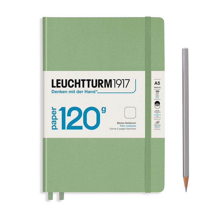 Carnet Edition 120G A5 rigide 203p blanches - Sauge