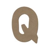 Lettre Q en bois médium 15 cm