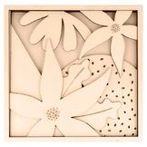 Cadre en relief en bois Colorblock 25 x 25 cm Fleurs