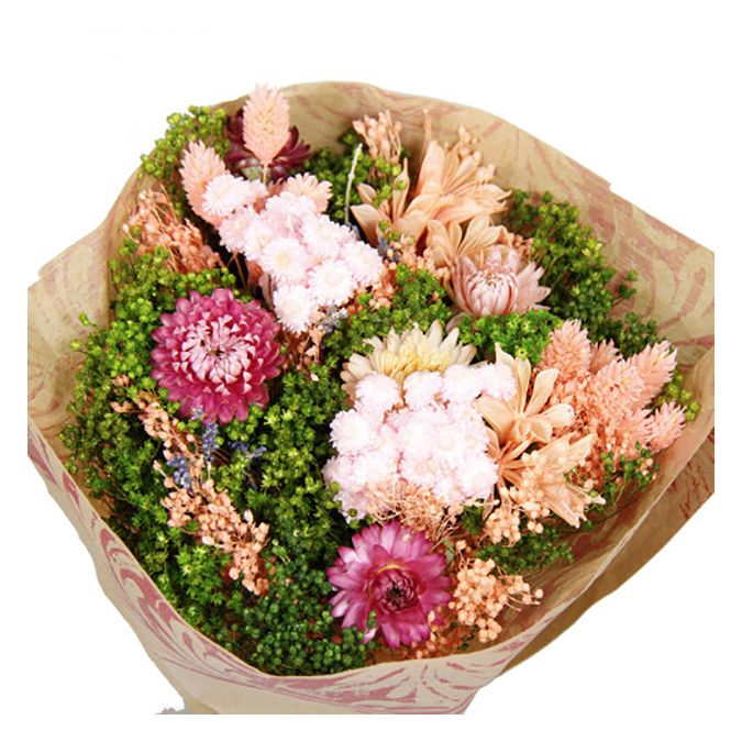 Bouquet de fleurs séchées Fantasy 30 cm - Rose