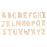 Mini Silhouettes en bois 72 pcs Lettres Alphabet