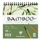Papier Aquarelle Bamboo 250 g/m² Bloc Spiralé de 15 feuilles