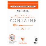 Papier Aquarelle Fontaine 300 g/m² Bloc de 12 Feuilles Grain Satiné
