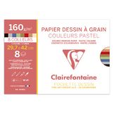 Papier Dessin à Grain A3 29,7 x 42 cm 160 g/m² Pochette de 8 couleurs
