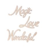 Mots Love Magic Wonderful en bois 3 pcs
