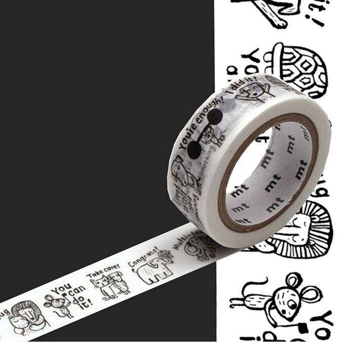 Masking Tape Animaux à colorier 15 mm x 7 m