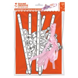 Diadème en carton à décorer Enfant 6 pcs Princesse