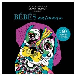 Carnet de coloriage Black Premium Bébés animaux
