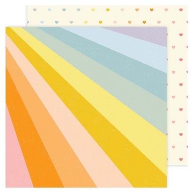 Papier imprimé 30,5 x 30,5 cm 180 g/m² Flower Child - Retro Rainbow