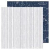 Papier imprimé 30,5 x 30,5 cm 180 g/m² Set Sail - Gray Stripes