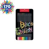 Crayons de couleur Black Edition 12 pcs Boîte Métal