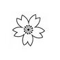 Tampon bois fleur (négatif) 2 x 2 cm