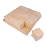 Plateau avec 16 cubes en bois 26,5 x 26,5 x 6,5 cm