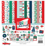 Set de papiers imprimés 30,5 x 30,5 cm Happy Holidays - Collection Kit 13 pcs