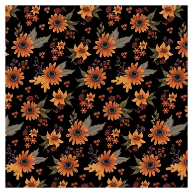 Papier imprimé 30,5 x 30,5 cm Halloween Spooked Sunflowers