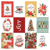 Papier imprimé 30,5 x 30,5 cm Joyful Christmas Flora - Joyful Journaling Cards