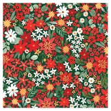 Papier imprimé 30,5 x 30,5 cm Joyful Christmas Flora - Medium Floral