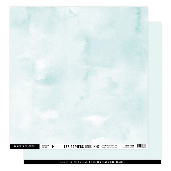 Papier imprimé uni 30,5 x 30,5 cm 250 g/m² Liberty - #45 Bleu glacier