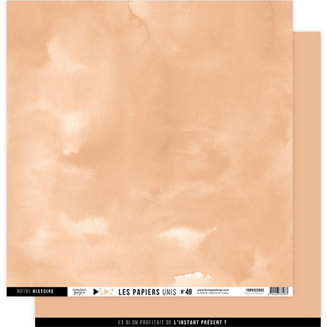 Papier imprimé uni 30,5 x 30,5 cm 250 g/m² Arizona - #49 Abricot