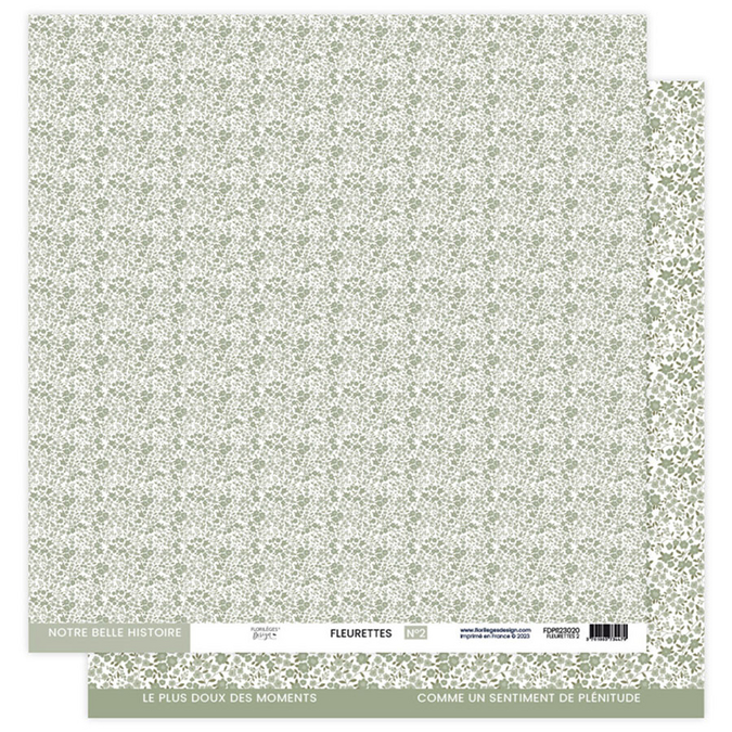 Papier imprimé 30,5 x 30,5 cm 250 g/m² À petits pas - Fleurettes #2