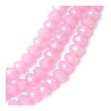 Perles de Bohème Transparentes Facettées 6 x 8 mm sur Fil 12 cm