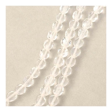 Perles de Bohème Transparentes Rondes Aplaties Facettées ø 8 mm sur Fil 12 cm