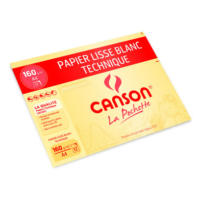 Canson® - Pochette Dessin - Recyclé - Blanc - 8 Feuilles - 160 g/m² -  Format A3