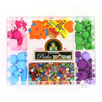 Kit de perles enfants et apprêts assortiment multicolore Tout à Loisirs  chez Rougier & Plé