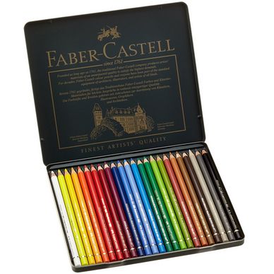 Faber-Castell 110024 Crayon de couleur Polychromos boîte métal de 24 pièces & 10101778 Crayons de Couleur Polychromes 3,8 mm Chair Clair 