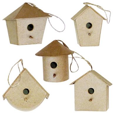 Petite maison d'oiseau à suspendre en papier mâché 5 cm Décopatch chez  Rougier & Plé