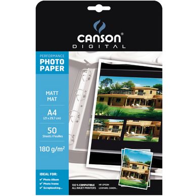 Papier photo mat Performance A4 - 180 g/m² - 50 feuilles Canson Digital  chez Rougier & Plé