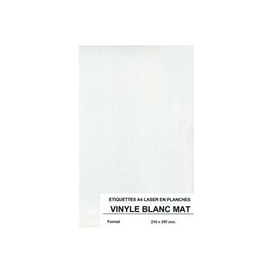 Etiquette autocollante en vinyle blanc mat A4 Silhouette chez Rougier & Plé