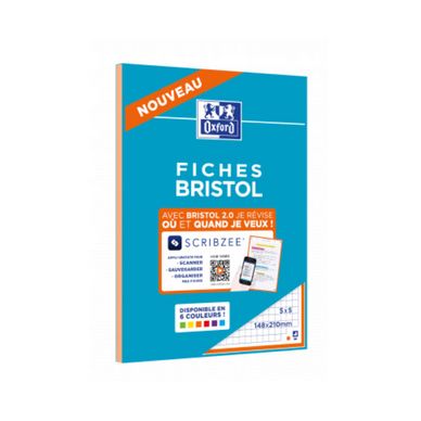Fiche Bristol 2.0 Perforée 30 fiches 14,8 x 21 cm A5 - Rougier&Plé Avignon