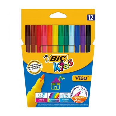 Feutre de coloriage Visa Pochette de 12 couleurs Bic chez Rougier