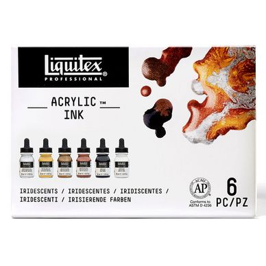 Encre acrylique Set Métalliques ink! 6 x 30 ml Liquitex chez Rougier & Plé