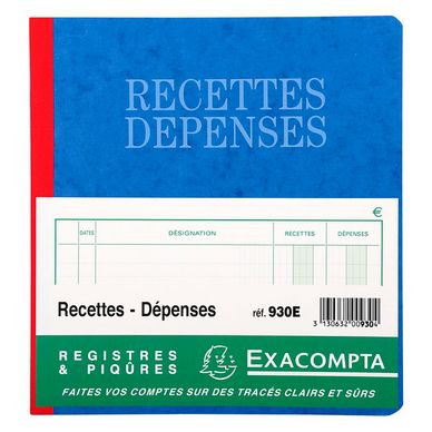 Exacompta - Registre des recettes/dépenses - 21 x 19 cm - 80 pages