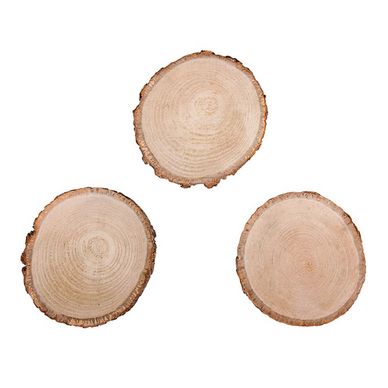rosenice Disque bois ronde en bois Ornement Disques avec trou pour DIY Artisanat Décoration 50 chevilles 