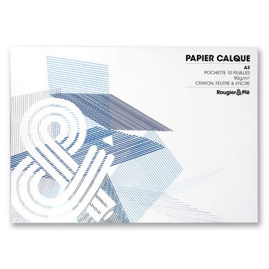 Papier calque 90 g A3 - pochette de 10 feuilles Graphigro chez Rougier & Plé