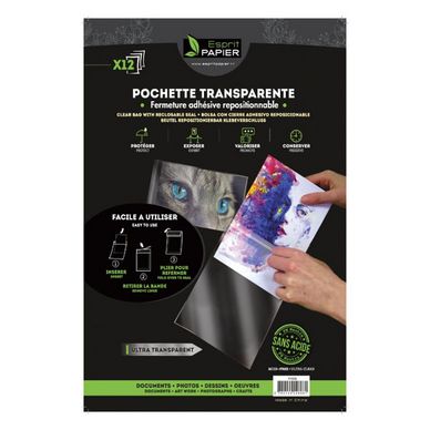 Pochette transparente Polypropylène 50 µ 12 pcs Esprit Papier chez Rougier  & Plé