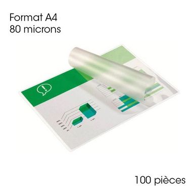 Pochette de plastification A4 80 microns Brillante 100 pcs Gbc