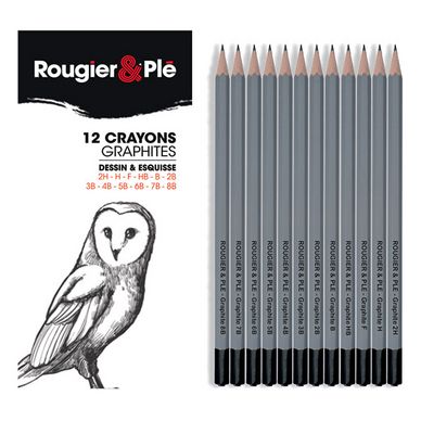Crayon graphite Assortiment 12 pièces Graphigro chez Rougier & Plé