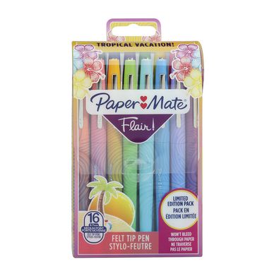 Feutre Flair Original Pochette 16 couleurs Set Tropical Pointe médium Paper  Mate chez Rougier & Plé