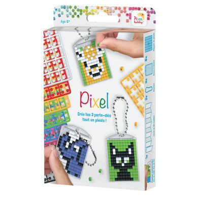 Kit créatif Pixel 3 porte-clés + livret 38 modèles - Animaux Pixel Hobby  chez Rougier & Plé