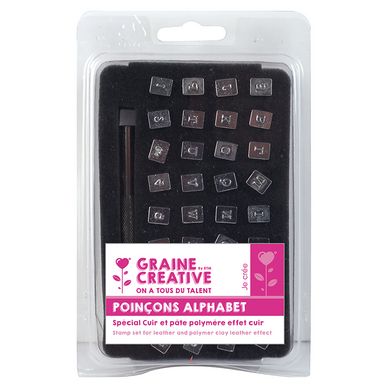 Poinçons Alphabet + Chiffres Spécial cuir 36 pcs Graine Créative chez  Rougier & Plé