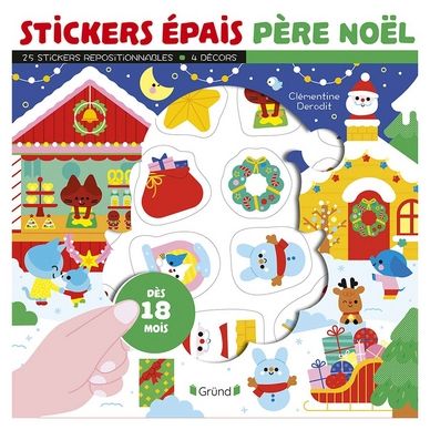 Pochette de Stickers épais repositionnables Père Noël Gründ chez